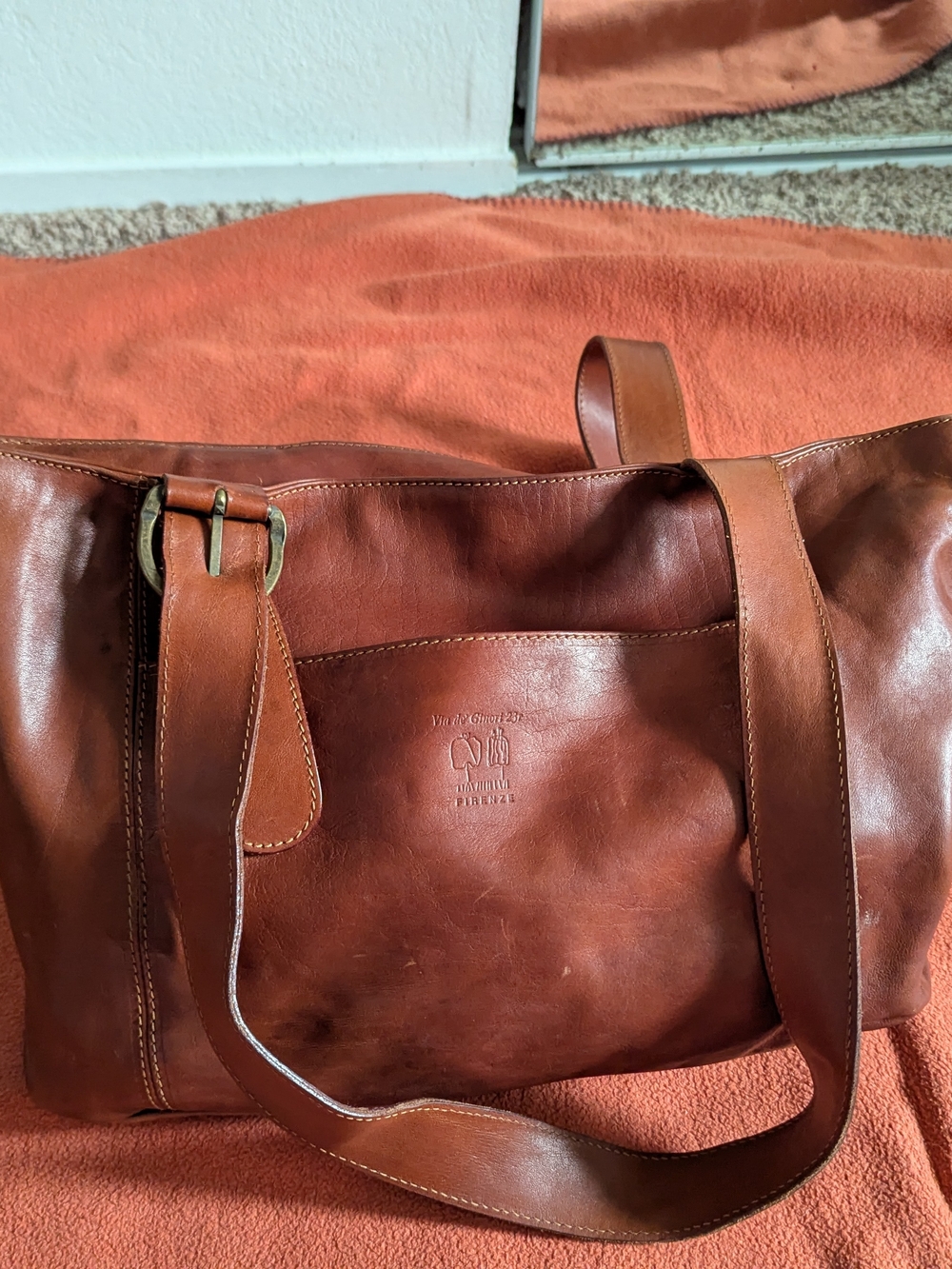 Italian Brown Leather Tote Bag